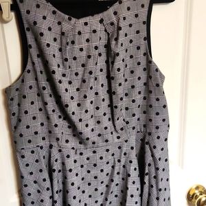 ELLE Fit & Flare Sleeveless Polka Dot Dress